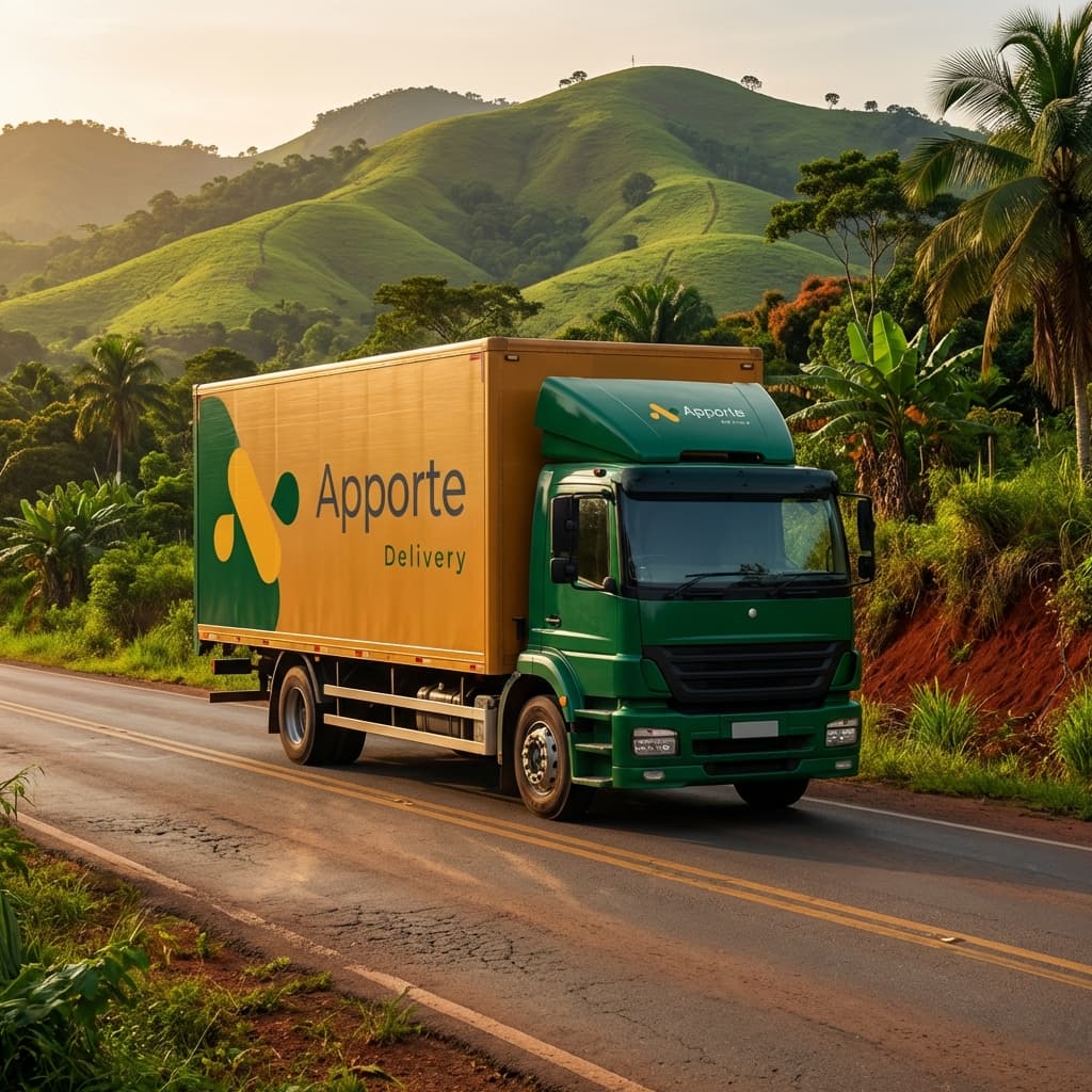 Delivery truck on highway